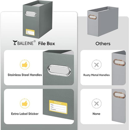BALEINE File Organizer Box, Cardboard File Folder Organizer - Image 5