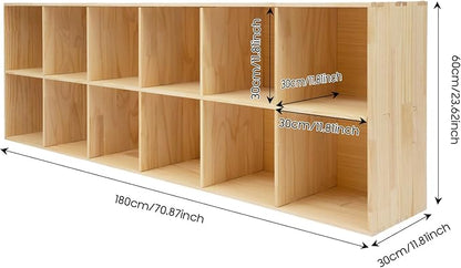 12 Cube Storage Shelf, 2-Tier Solid Wood Cube Storage Organizer, Vertical or - Image 2