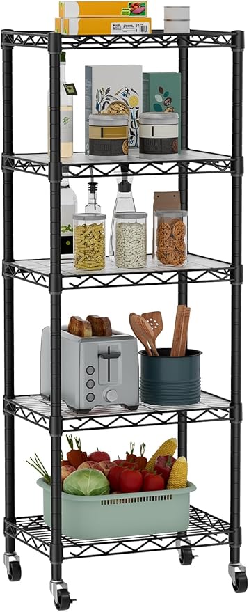 Golpart Small Shelves Storage Wire Metal Adjustable Shelf Unit by Golpart