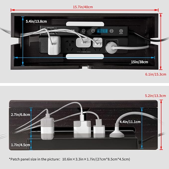 Large Cable Management Box-Stylish Wire Organizer, Wire Concealer and Wire - Image 3