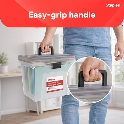 STAPLES File Box File Portable Tote, Letter Size - Image 5