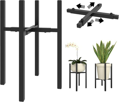 Adjustable Metal Plant Stand Indoor, Fits 9-15 Inch Pots, Mid Century Modern by HomecourtyardsInterio