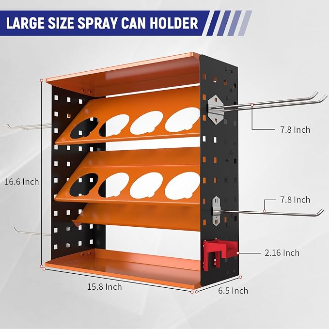 Wall Mount Spray Can Holder, Aerosol Spray Bottle Holder Storage Rack, - Image 3