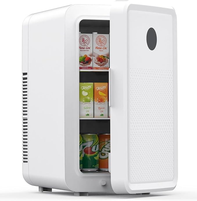 13L/22L Mini Fridge for Bedroom, Non-condensing Small Skincare Fridge, 110V/12V by Kikihouse
