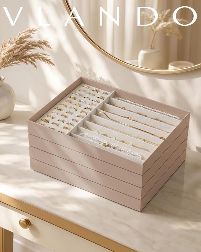 VLANDO Stackable Jewelry Tray, Drawer Organizer - Image 3