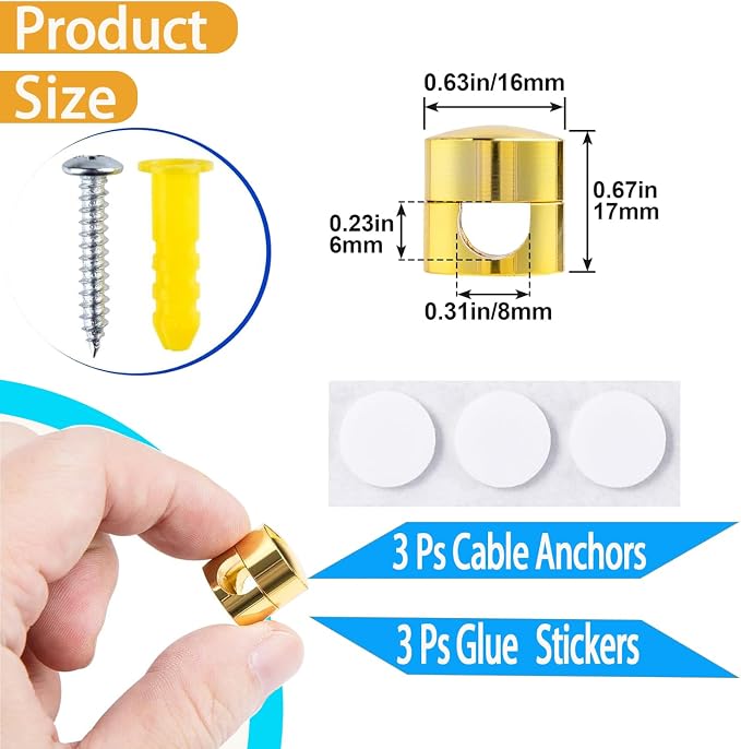 3 Sets Charger Cord Holder, Adjustable Cable Anchor Holders, Wire Organizer - Image 2