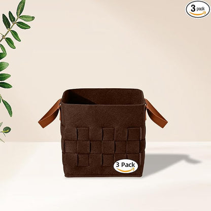 10 Inch Cube Storage Basket 3 Pack, Blanket Baskets by boldmonkey