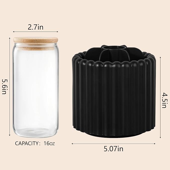 Anyoifax 360 Rotating Makeup Brush Holder 7 Slots Make Up Brush Organizer - Image 7