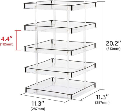 J JACKCUBE DESIGN Nail Polish Organizer, 5 Tier Acrylic 360 Rotating Display - Image 7