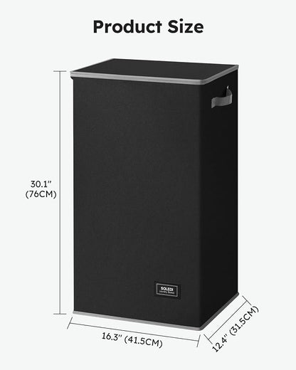 SOLEDI Laundry Hamper Black - 100L Large and Tall Laundry Basket Collapsible - Image 5