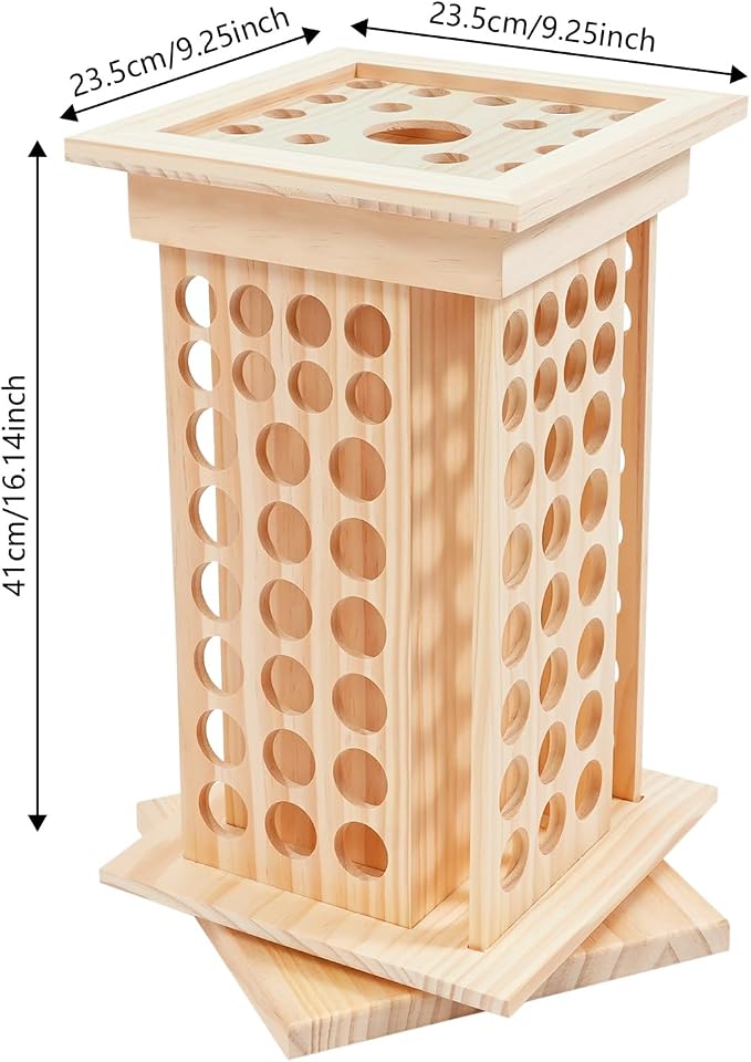Wooden Essential Oil Bottle Display Rack Rotating Essential Oil Storage - Image 9