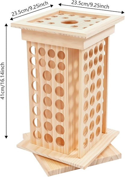 Wooden Essential Oil Bottle Display Rack Rotating Essential Oil Storage - Image 9
