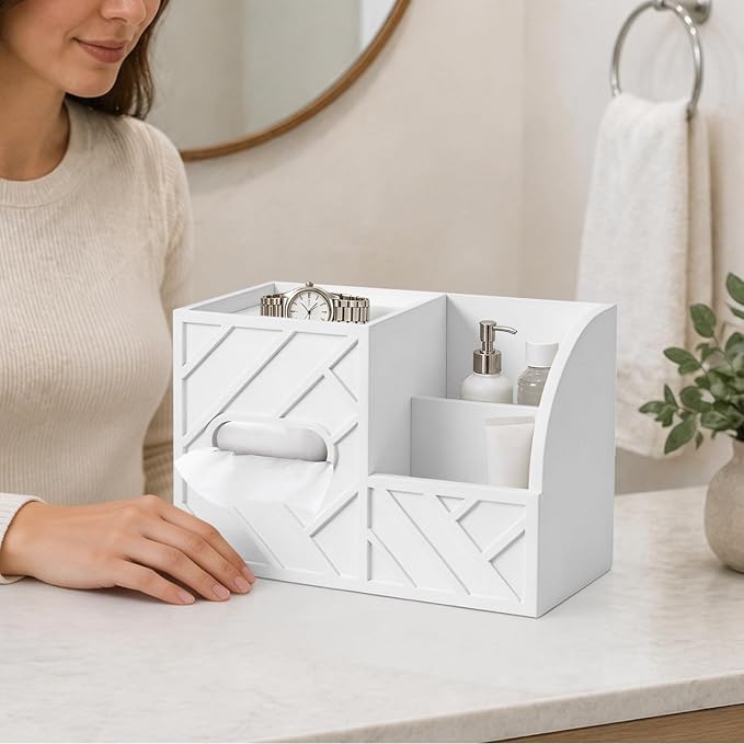 Aesthetic Tissue Box Cover, Modern Minimalist Remote Control Holder - Image 4
