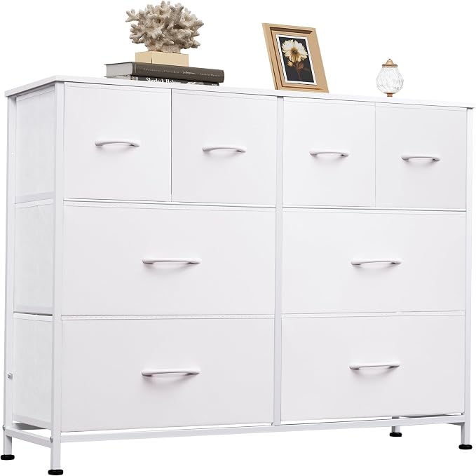 WLIVE Wide Dresser for Bedroom, 8 Drawer Chest of Drawers, Wide storage design by WLIVE
