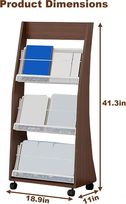 Brochure Display Rack, 4 Layer Floor-Standing Magazine Rack, Literature - Image 2