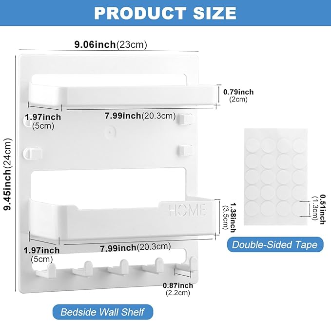 Bedside Shelf Wall Mount & Wall Nightstand - Image 3