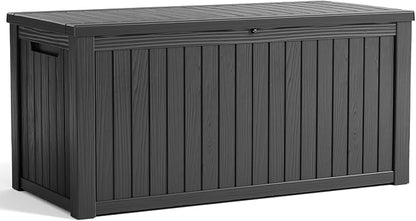 200 Gallon Large Deck Box, Resin Outdoor Storage Box - Image 2