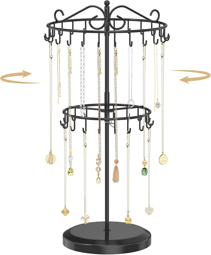 MODOWEY Rotating Necklace Holder Organizer Display Stand by MODOWEY