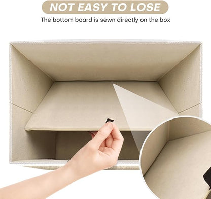 Large 22 Quart Linen Fabric Foldable Storage Bin Cube Organizer Basket - Image 4