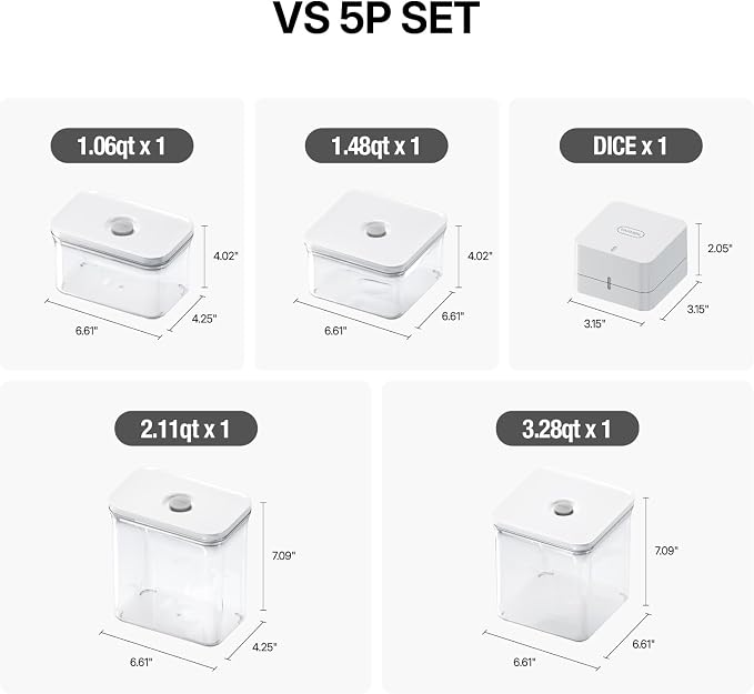 VAKUEN Premium Airtight Food Storage Containers & Vacuum Sealer Machine Starter - Image 2