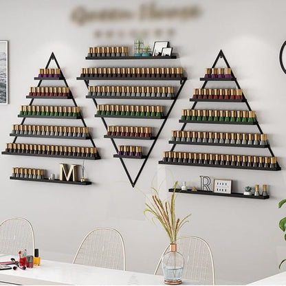 Elegant Gold Wall Mounted Nail Polish Rack - Image 3