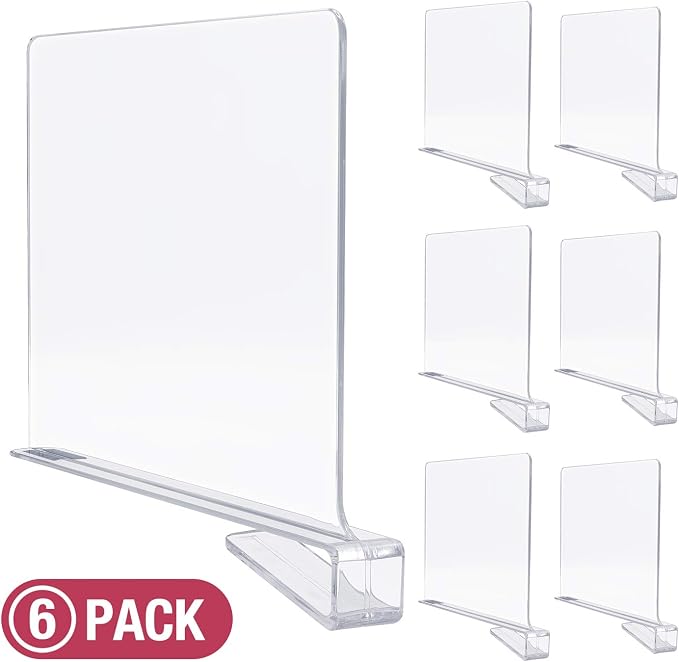 Sorbus 6 Acrylic Shelf Dividers - Image 6