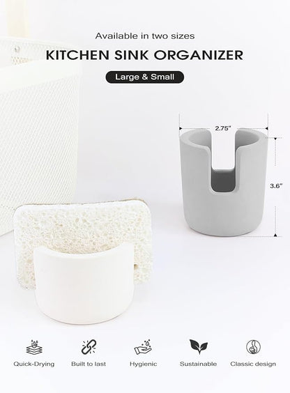 Diatomite Stone Sponge Holder, Quick Dry Dish Sponge Stand - Image 6