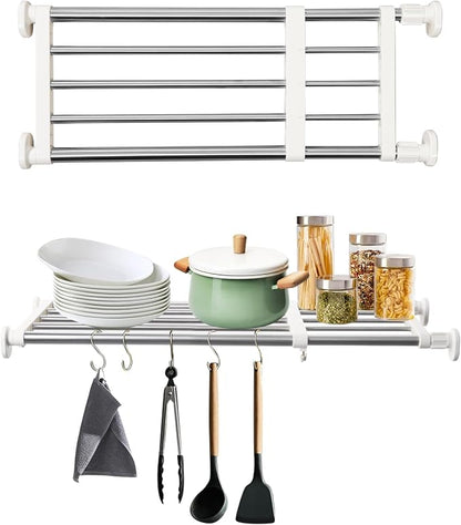 BAOYOUNI Closet Organizer Tension Shelf Expandable 15.75-23.62" Ivory | by BAOYOUNI
