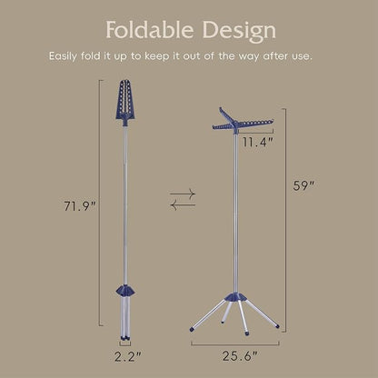 Beaudaily Clothes Drying Rack, Foldable Laundry Drying Rack, Indoor 59-Inch - Image 7