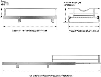 Pull Out Cabinet Organizer, Soft Close Pull Out Cabient Drawer, Slide Out - Image 4