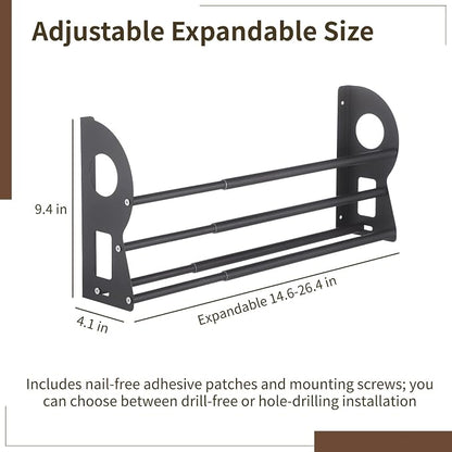 Wall Mounted Shoe Rack, 14.6-26.4 Inch Expandable 2-Tier Shoe Organizer - Image 5