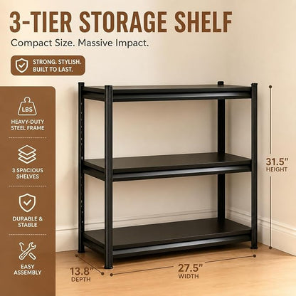 Heavy Duty Metal Bookshelf Adjustable Storage Shelving Unit - Image 2