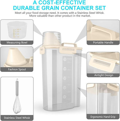 Uppetly Rice Airtight Dry Food Storage Containers, BPA Free Plastic Storage Bin - Image 3
