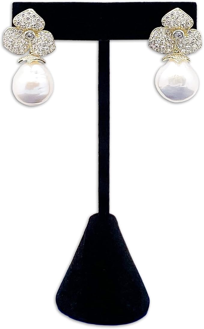 TheDisplayGuys - 4-3/4" T-Bar Jewelry Display Tower - Black Velvet - Earrings by TheDisplayGuysForYourModernLiving