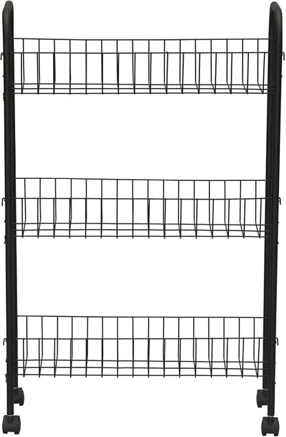 Household Essentials Matte Black Slim, 3 Shelf Storage Cart - Image 5