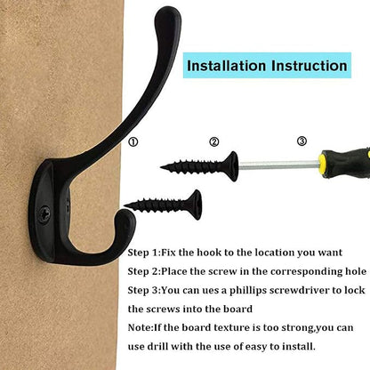 IBosins 10 Pack Heavy Duty Dual Coat Hooks Wall Mounted - Image 4