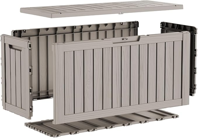 85 Gallon Outdoor Deck Box, Resin Waterproof Storage Box - Image 8