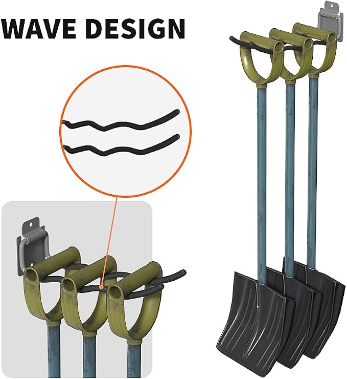 TORACK Garage Hooks Tool Organizer, 4 Pack Heavy Duty Steel 12" Wave Hooks - Image 4