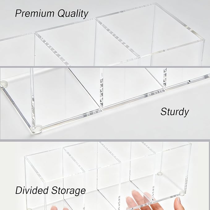 Clear Acrylic 4-Compartment Organizer Box, Small – Handcrafted, Eco-Friendly - Image 7