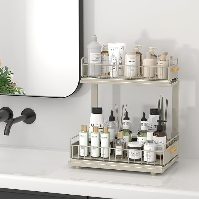Under Sink Organizer, Pull Out Kitchen Cabinet Organizer 2 Tier Slide Out Under - Image 9