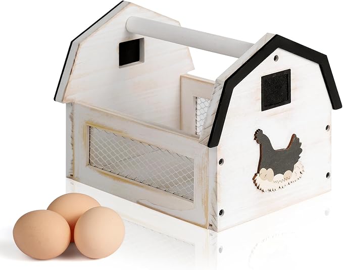 Egg Basket for Gathering Fresh Eggs, Farmhouse Wood Egg Collecting Basket by ZSHLXM