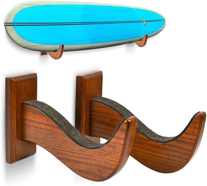 TESLYAR Surfboard Wall Mount – Wooden Surfboard Rack by TESLYAR