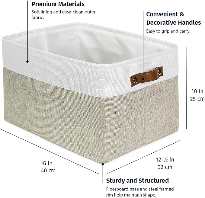 OrganiHaus Extra Large Fabric Storage Baskets - Image 2