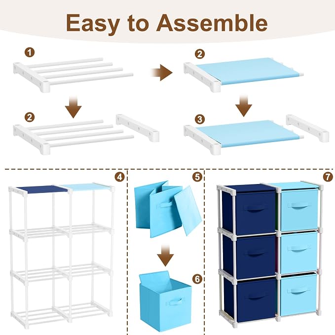 Briwooody 6 Cube Storage Organizer Bins - Image 5