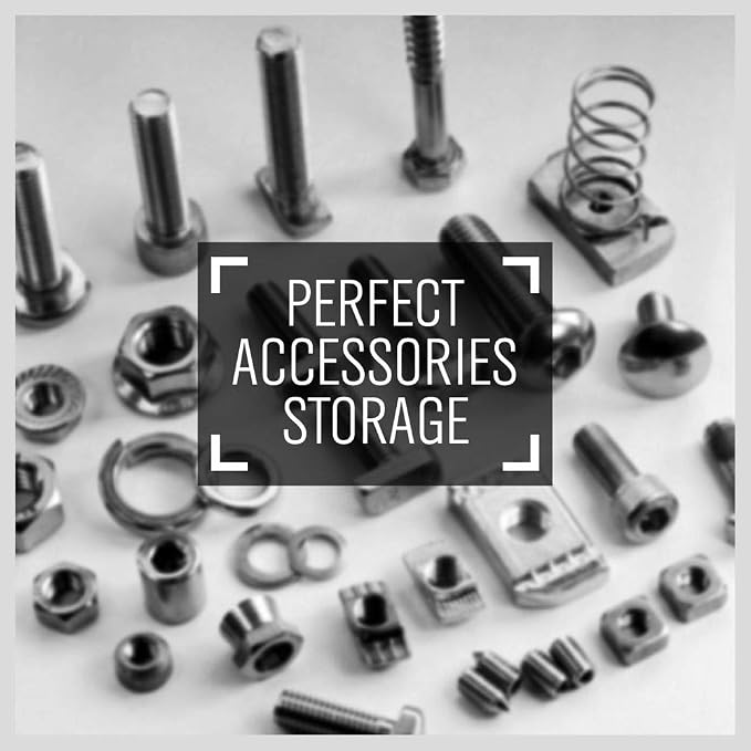 HORUSDY Storage Bins Parts Rack 36Pcs Bin Organizer Garage Plastic Shop Tool - Image 8
