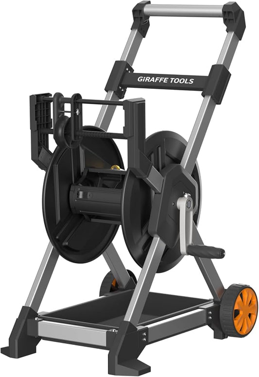 Giraffe Tools Garden Hose Reel Cart, 125FT 5/8" Hose Capacity, Heavy Duty Water by GiraffeTools