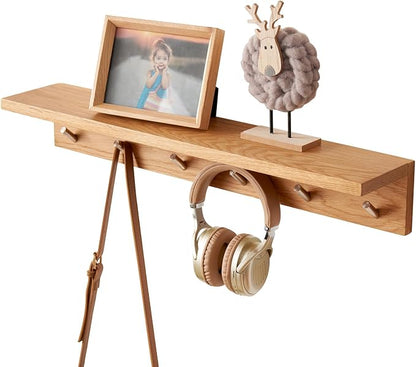 Oak Wood Coat Rack Wall Mount by TREOAKWIS