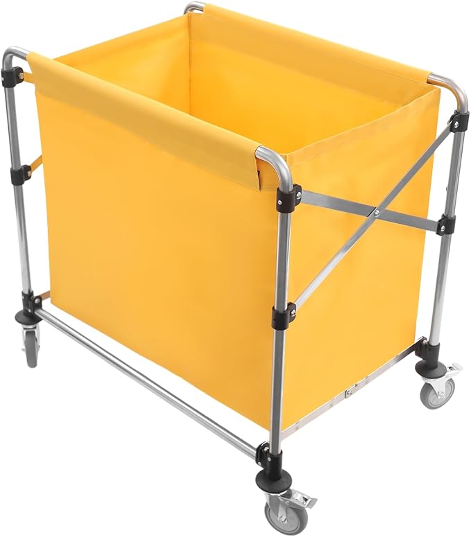Commercial Laundry Cart with Wheels, Folding Laundry Hamper Cart, Heavy Duty by Eapmic