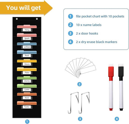 10 Pocket Hanging Wall File Organizer - Image 5