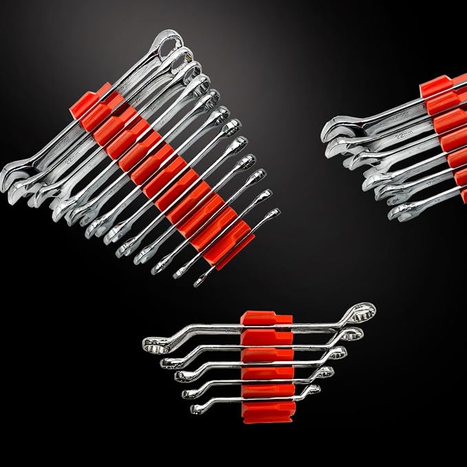 46PC Red Magnetic Wrench Organizers Set - Image 2